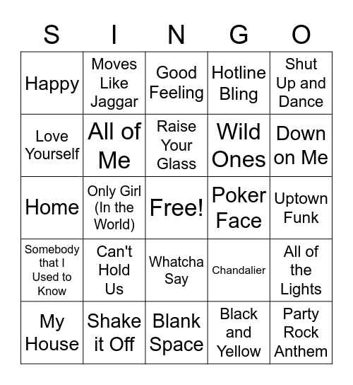The 2010's Bingo Card
