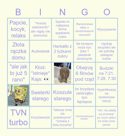 Bingo Kaja Bingo Card