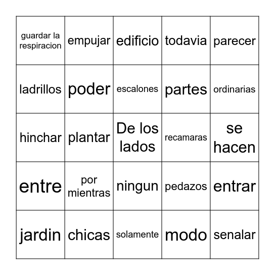 Vocab p.3 Bingo Card