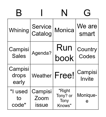 kyn Bingo Card