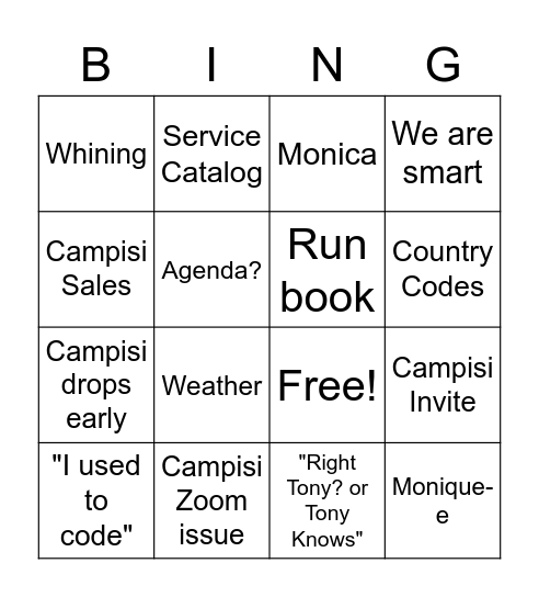 kyn Bingo Card