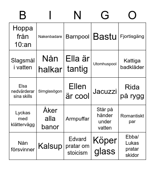 Kokpunkten-bingo Card