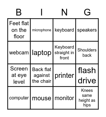 technology english Bingo Card