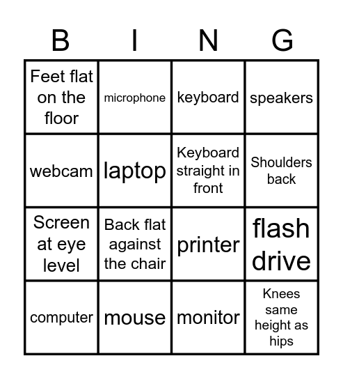 technology english Bingo Card