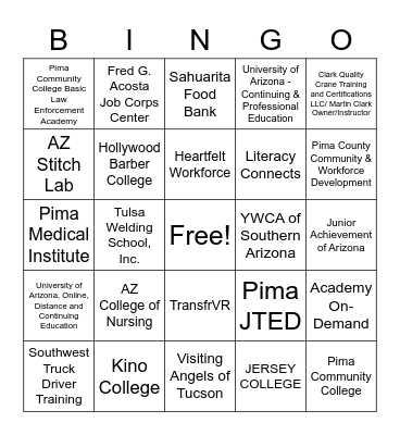 Workforce Summit Bingo Card