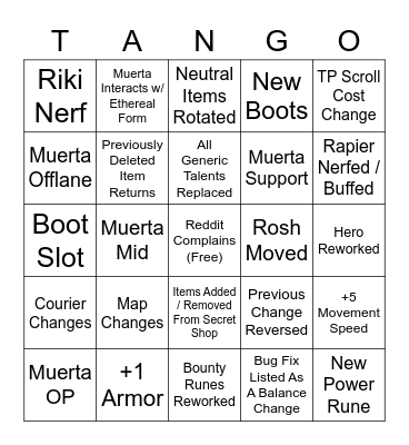 Patch Day Bingo Card