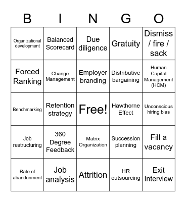 HR Bingo Card