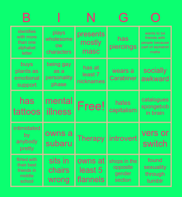 Queer bingo Card