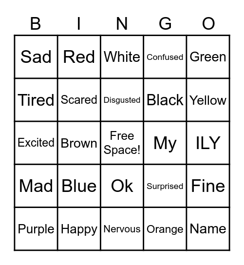 ASL Bingo Card