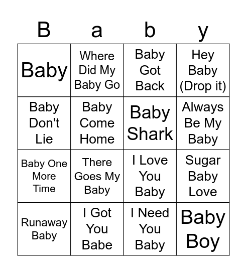 BABY SHOWER BINGO Card