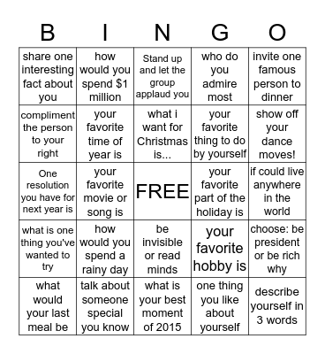 SOCIAL BINGO Card