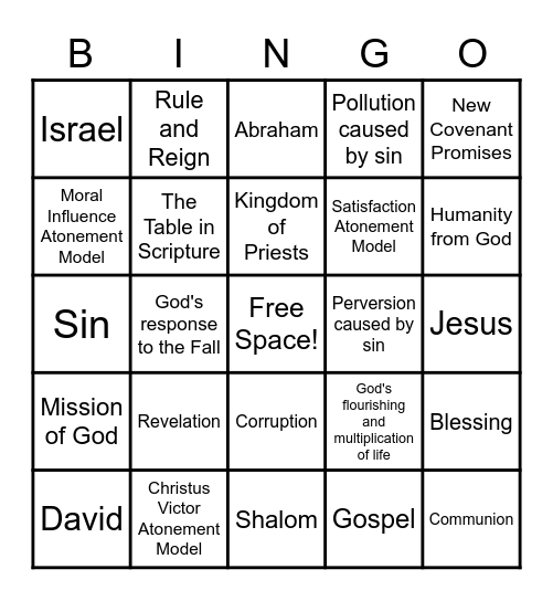 Bib Theo Bingo Card