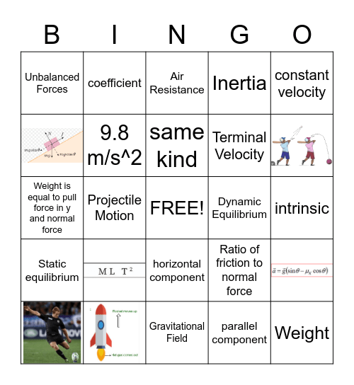 AKHonors Forces Bingo Card