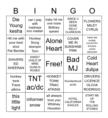 ROADS FAVS MARCH 2023 Bingo Card
