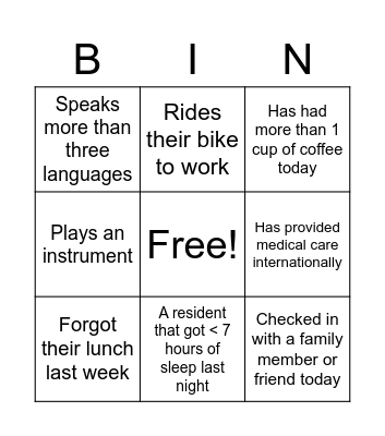 BINGO! Bingo Card