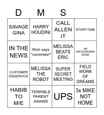 DM BINGO! Bingo Card