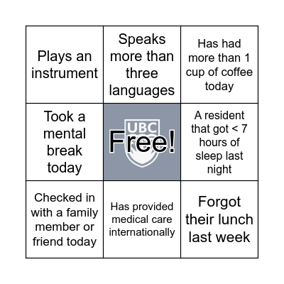 Bingo! Bingo Card