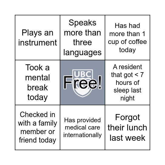 Bingo! Bingo Card