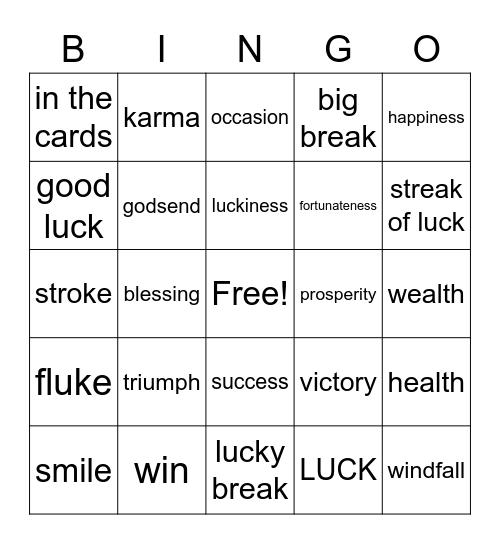 LUCKY BINGO Card