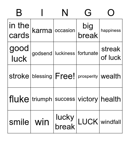 LUCKY BINGO Card