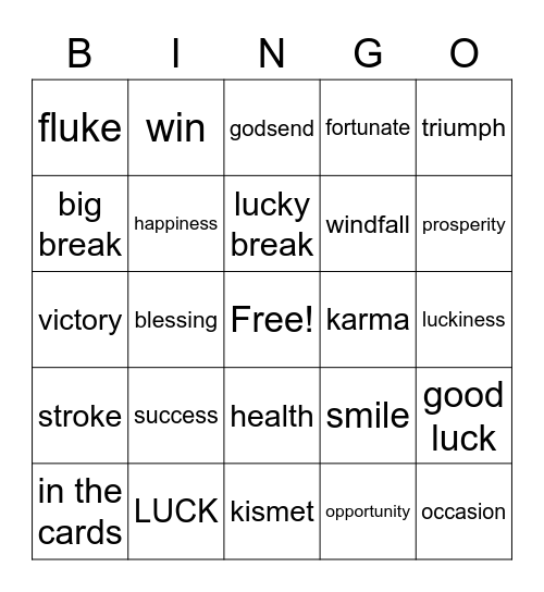 LUCKY BINGO Card