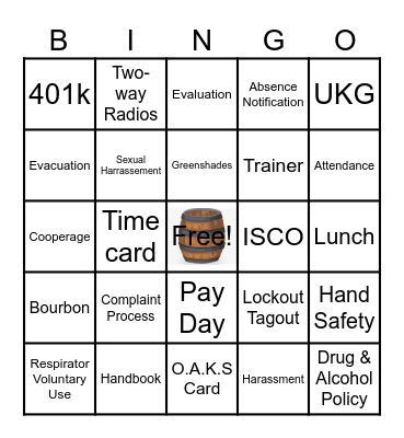New Hire Onboarding Bingo Card