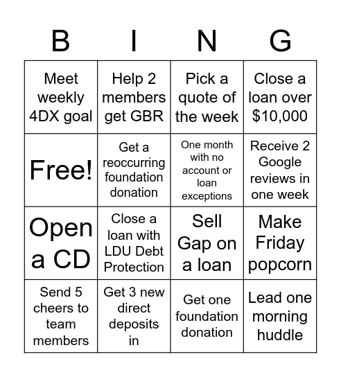 Eastpointe Bingo Card