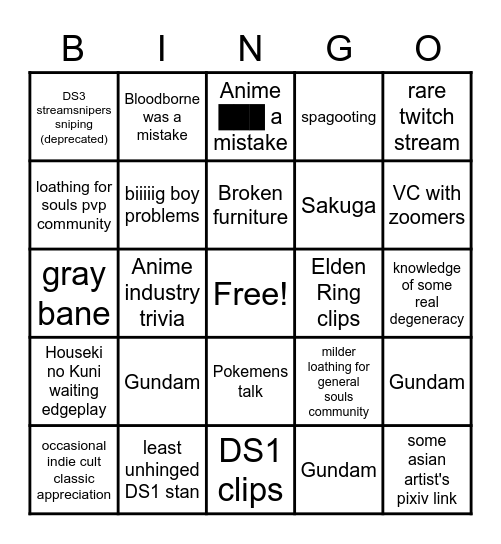 bu's bingo Card