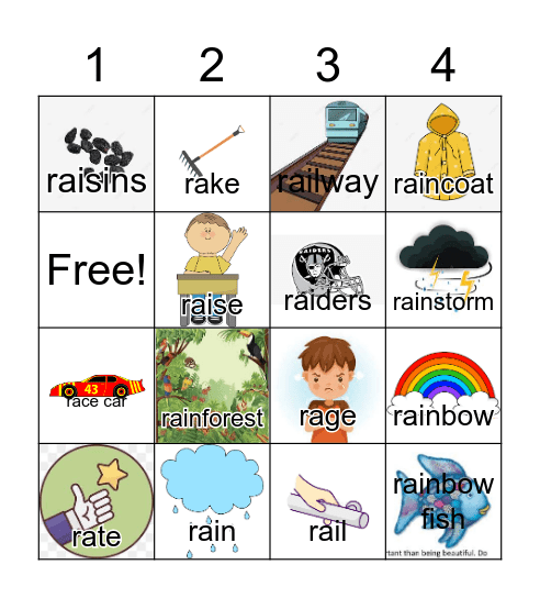 /reɪ/ BINGO Card