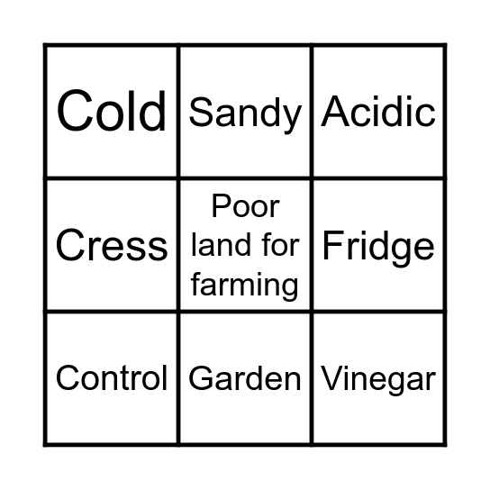 Experiment Bingo Card