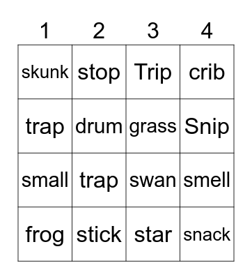 R and S-Blends Bingo Card