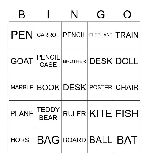 UNIT 1 AND 2 BINGO Card