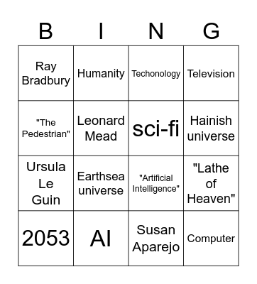 Literature Bingo Card