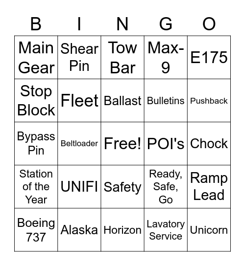 UNIFI Bingo Card