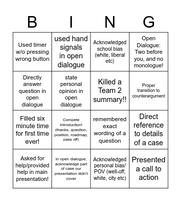 Ethics Bowl Prep Bing! Bingo Card