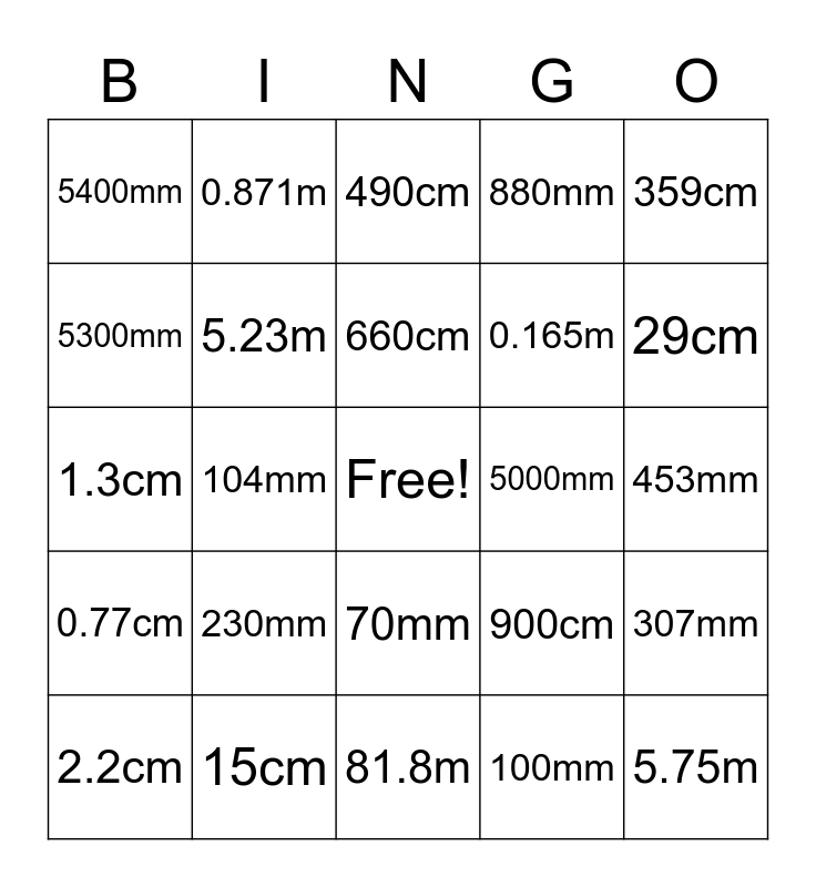 Conversion Bingo! Bingo Card