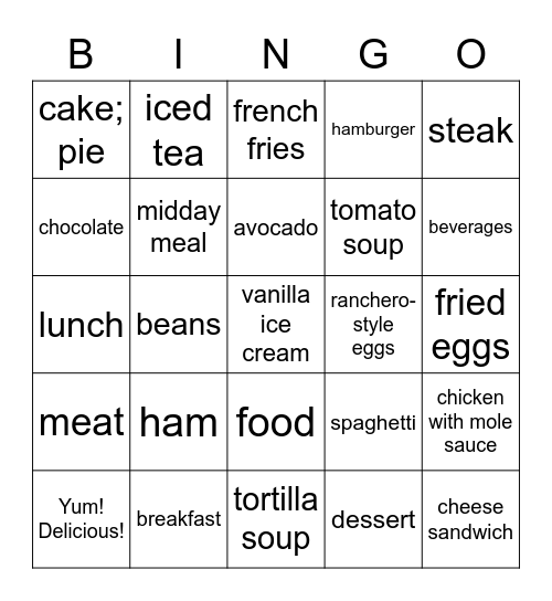 U4 ASD2 Bingo Card