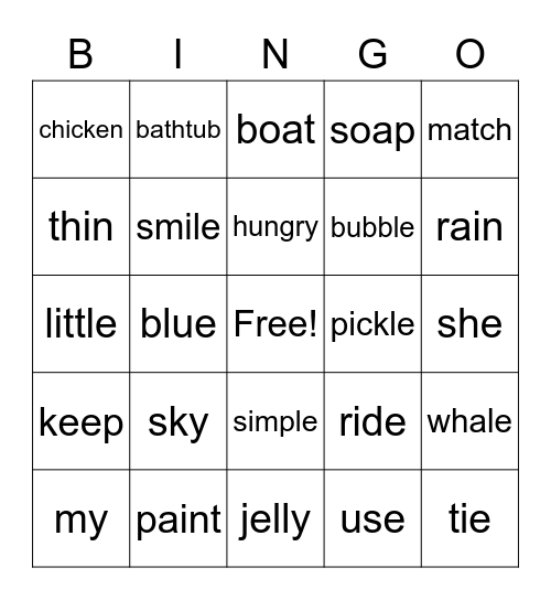 Reading Bingo Card