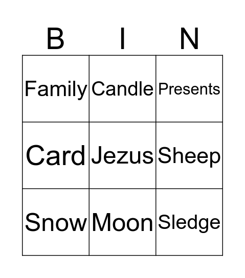 Engels kerst editie Bingo Card
