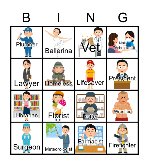 Jobs Bingo Card