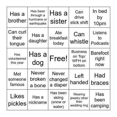 PRI Team Bingo Card