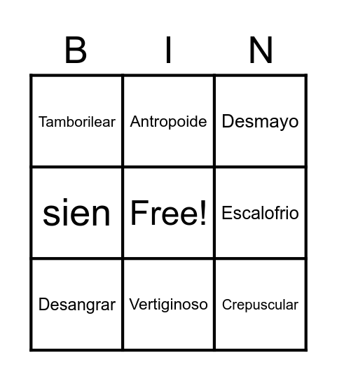El almohadón de plumas Bingo Card