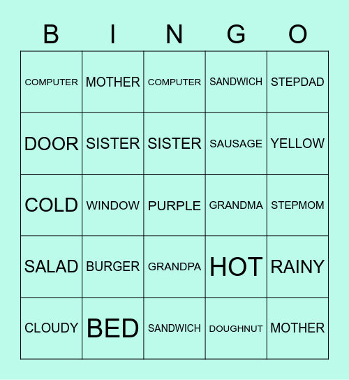 BACK TO SCHOOL BINGO! :D Bingo Card