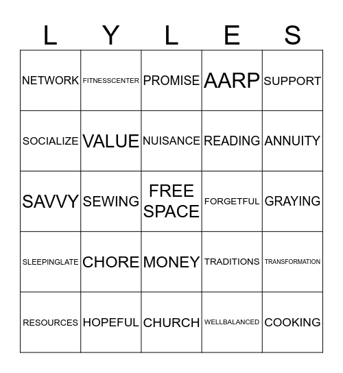 RETIREMENT Bingo Card