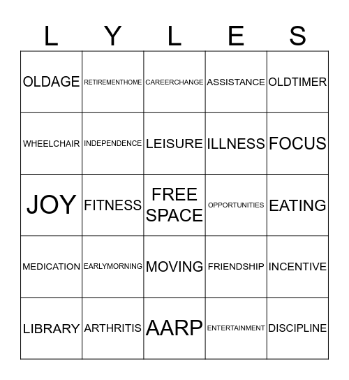 RETIREMENT Bingo Card