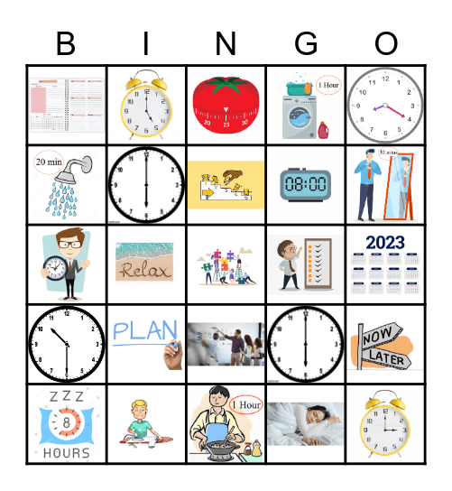 Time Management Bingo Card