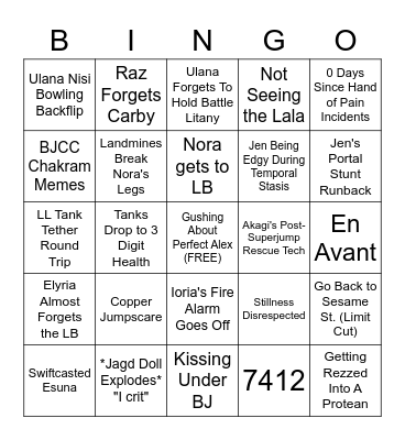 [Clever Name] TEA Nonsense Bingo Card