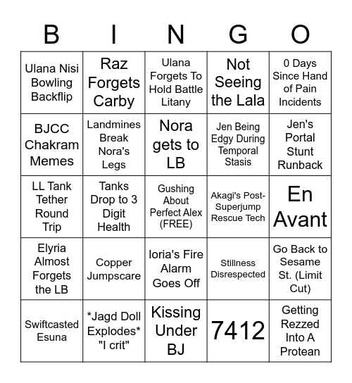 [Clever Name] TEA Nonsense Bingo Card
