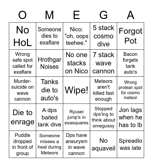 Las Mariconchas TOP Bingo Card