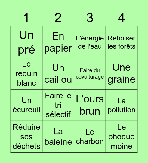 BINGO SOLIDAIRE Bingo Card